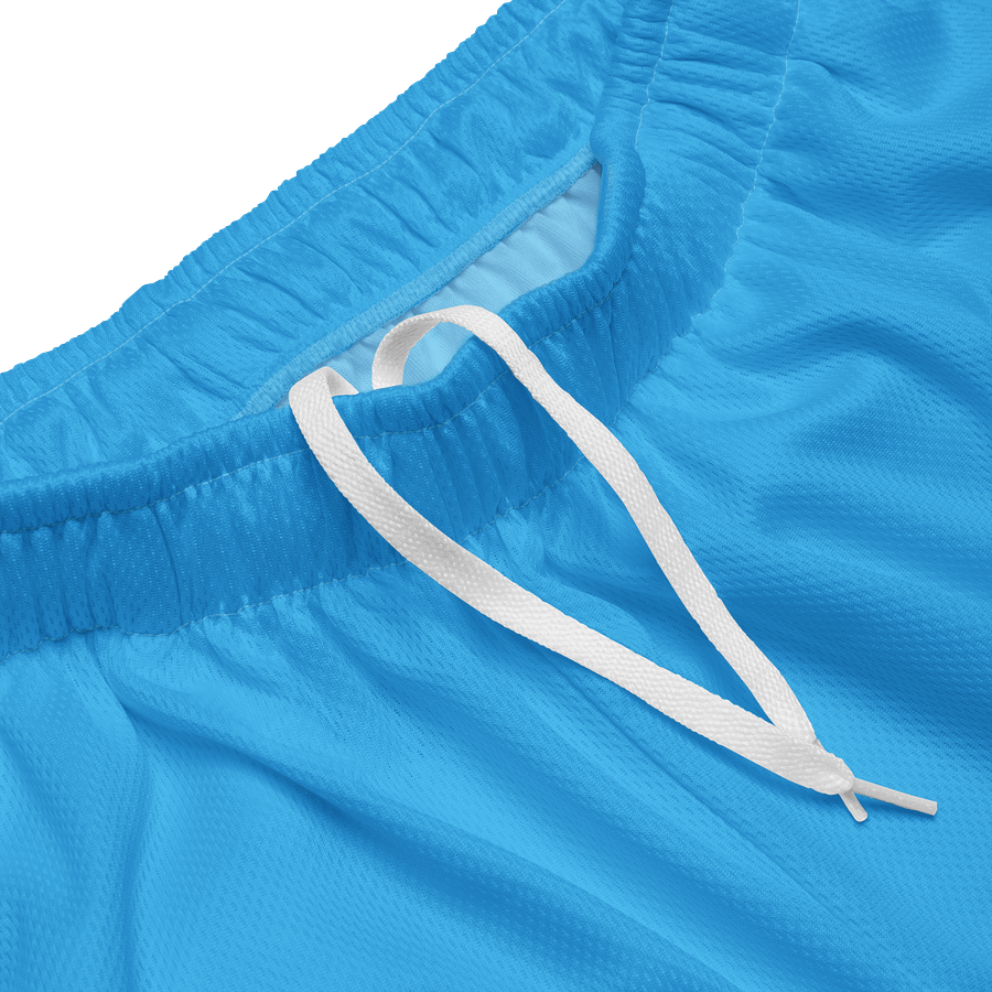 Women's | BRN.2C.C.™ Mesh Shorts | Coastal Cool Meets Sporty Style | Recycled Unisex Activewear 🌊🔥| White Logo on Deep Sky Blue product image (3)