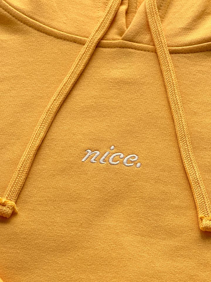 Nice. Embroidered Hoodie (Peach/White) product image (2)