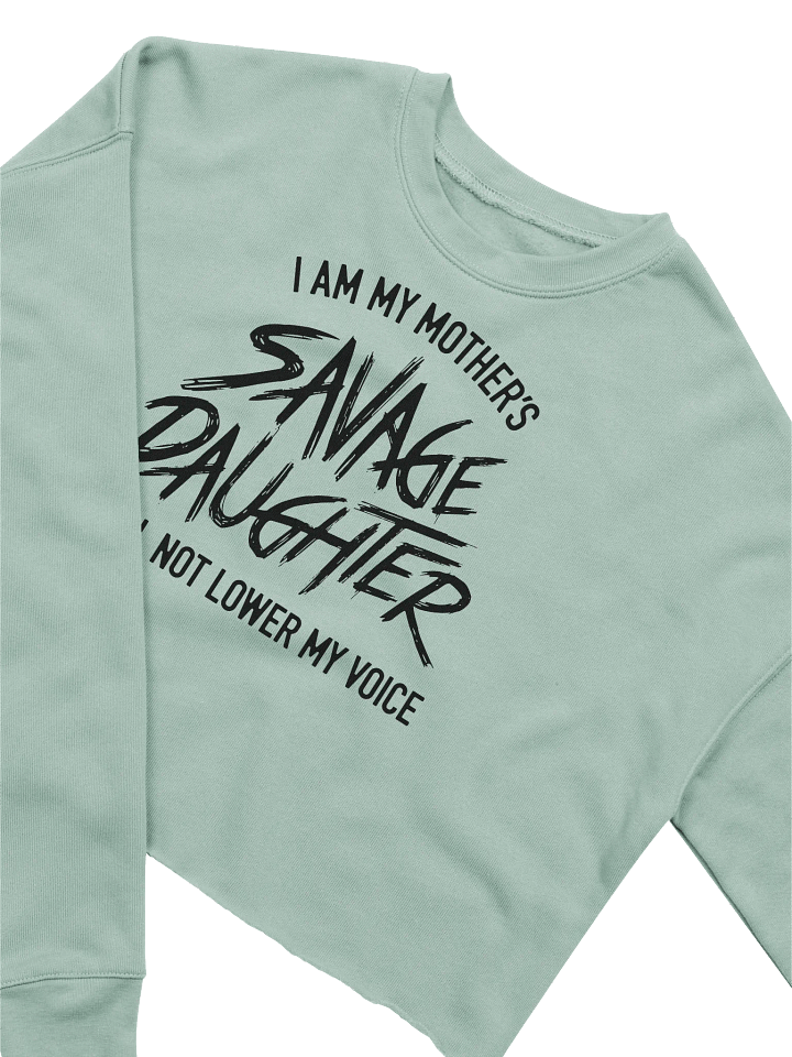 Savage Daughter Women's Fleece Crop Sweatshirt (black print) product image (1)