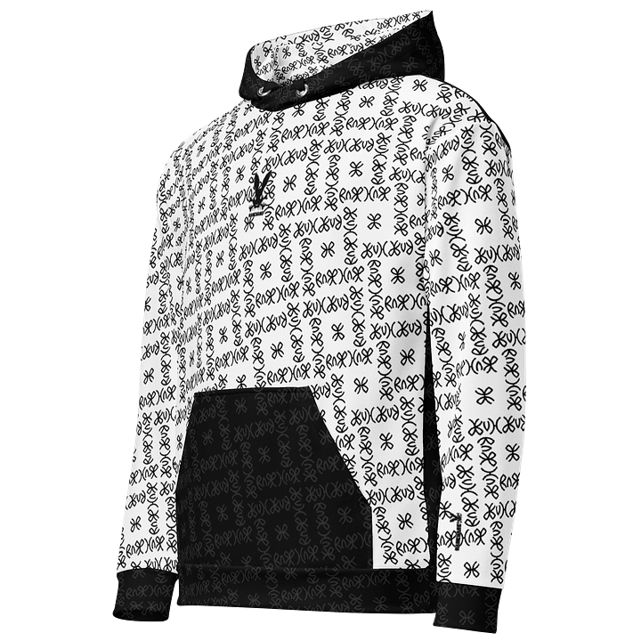 RareHare Black and White Signature Pattern Hoodie Design by IngeniumArtist product image (2)