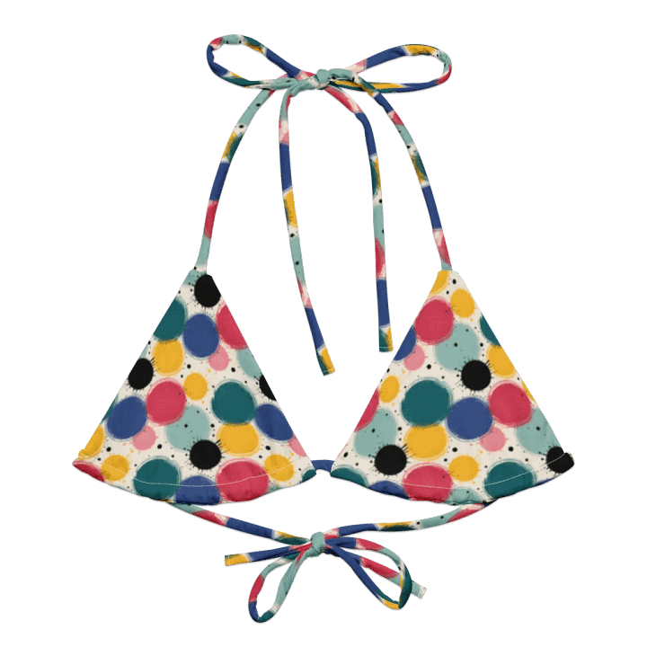 Color Pop String Bikini Padded Top – Retro Dots product image (2)