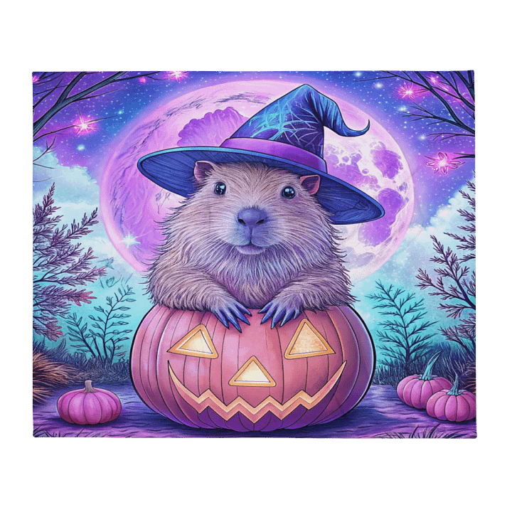 Cute Capybara Halloween Blanket product image (2)