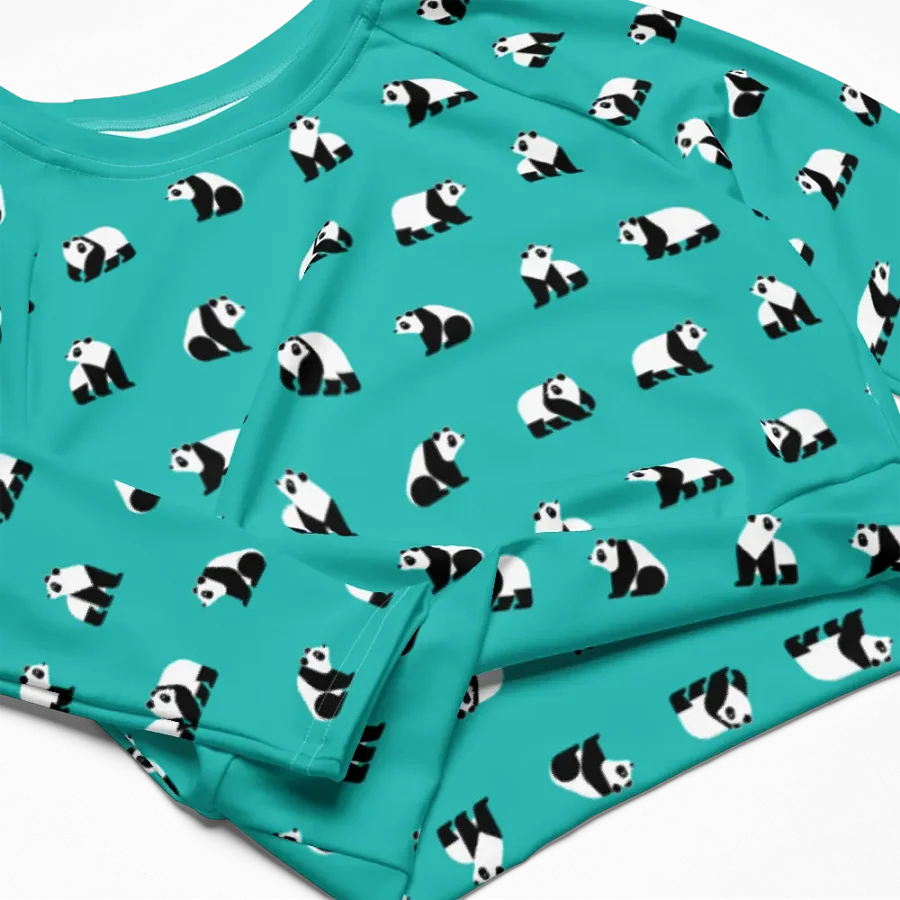 Pandas Are Here Long Sleeve Crop Top Image 3