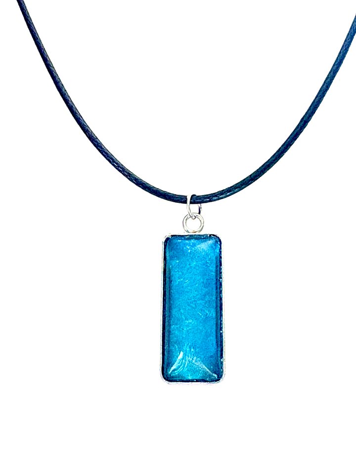 Electric Tide Pendant Necklace | Electric Blue | Rectangle Cabochon | Monique Faella Designs™ | MFD-00142 product image (1)