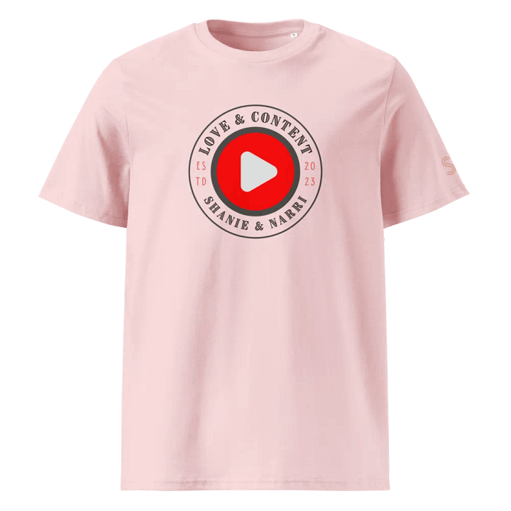 Love & Content Play Button Organic T-Shirt product image (25)