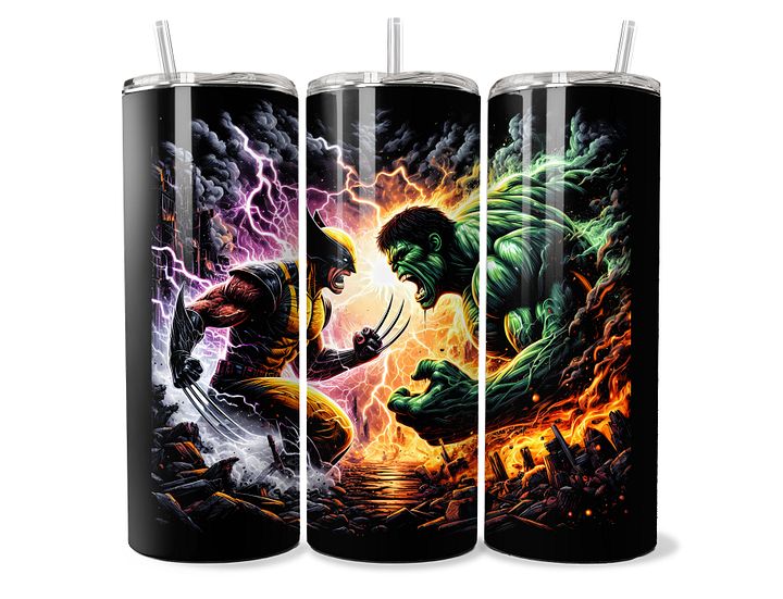 Wolverine vs Hulk Showdown Tumbler - 20oz Stainless Steel product image (1)