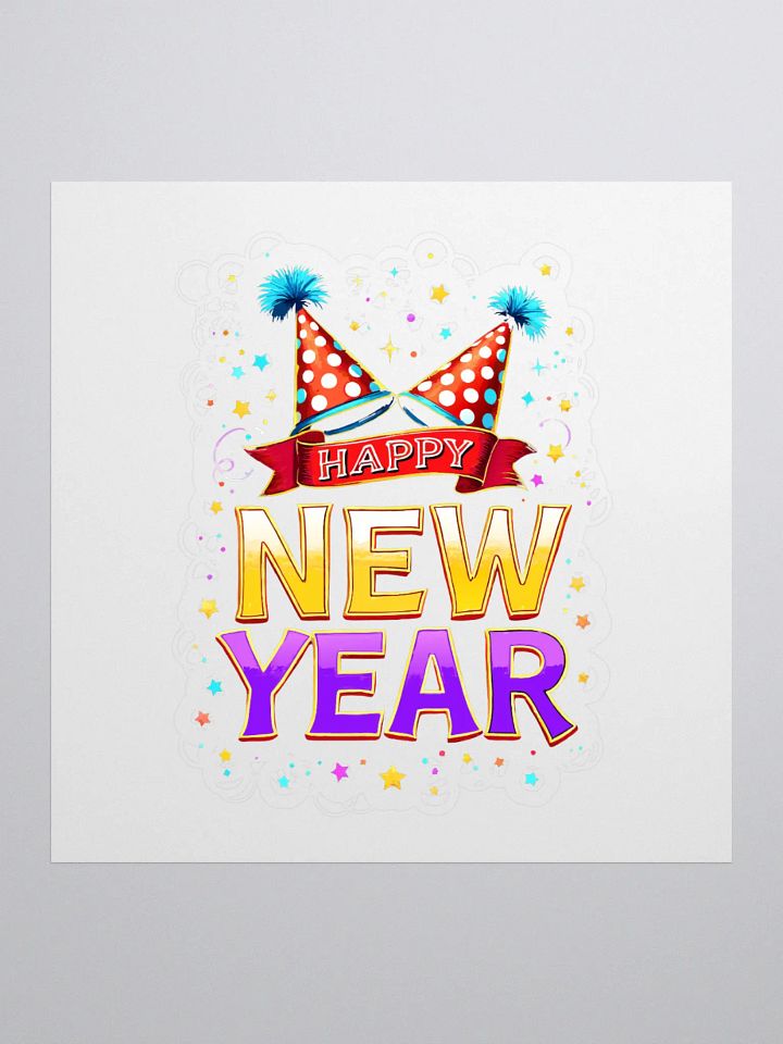Festive New Year Kiss Cut Stickers product image (1)