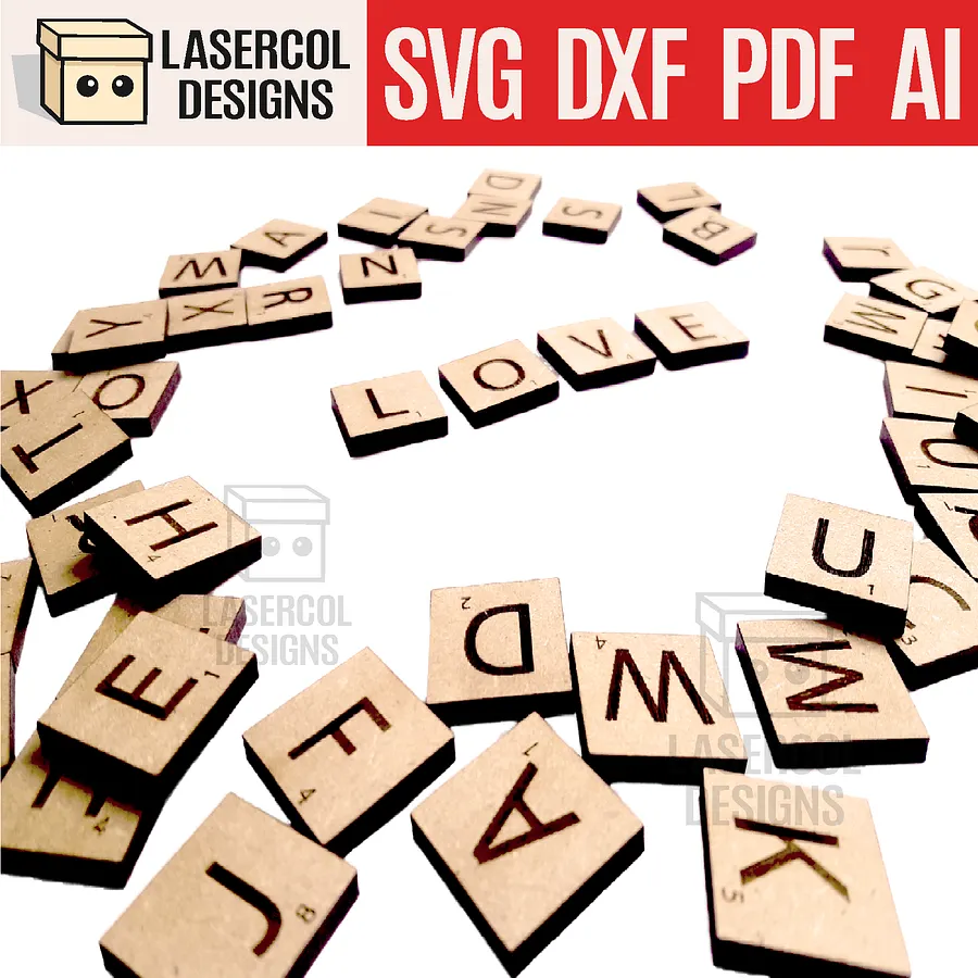 Scrabble tiles Alphabet - Laser Cut Files product image (1)