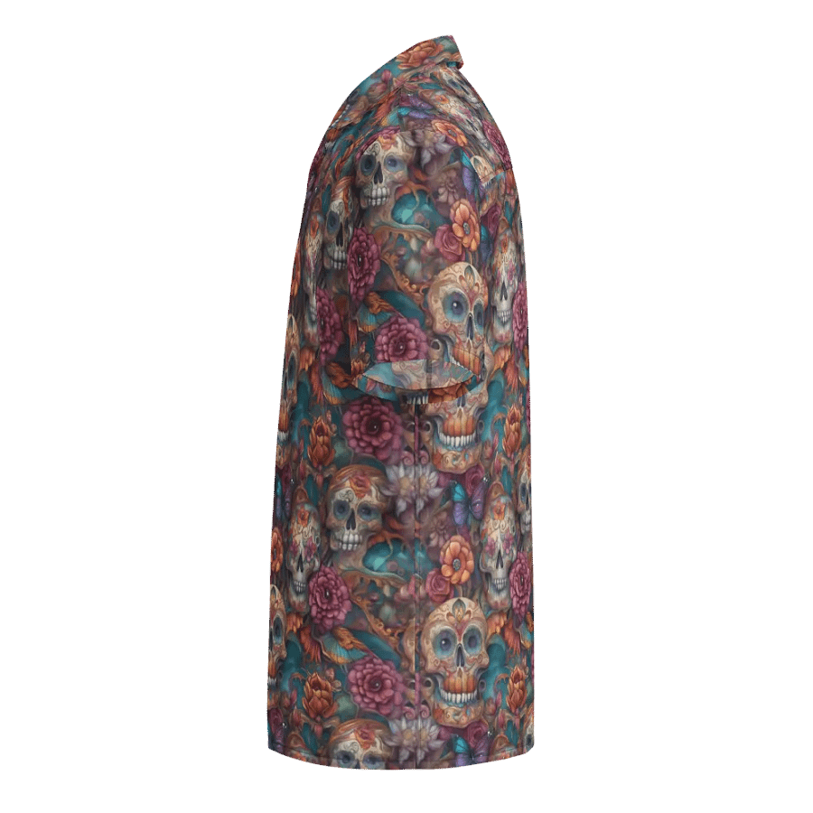 Dia de los Muertos Pattern: Sugar Skulls and Butterflies Hawaiian Shirt product image (4)