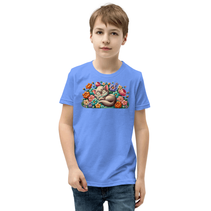 Kitten Sleeping in Flowers Kids T-Shirt product image (16)