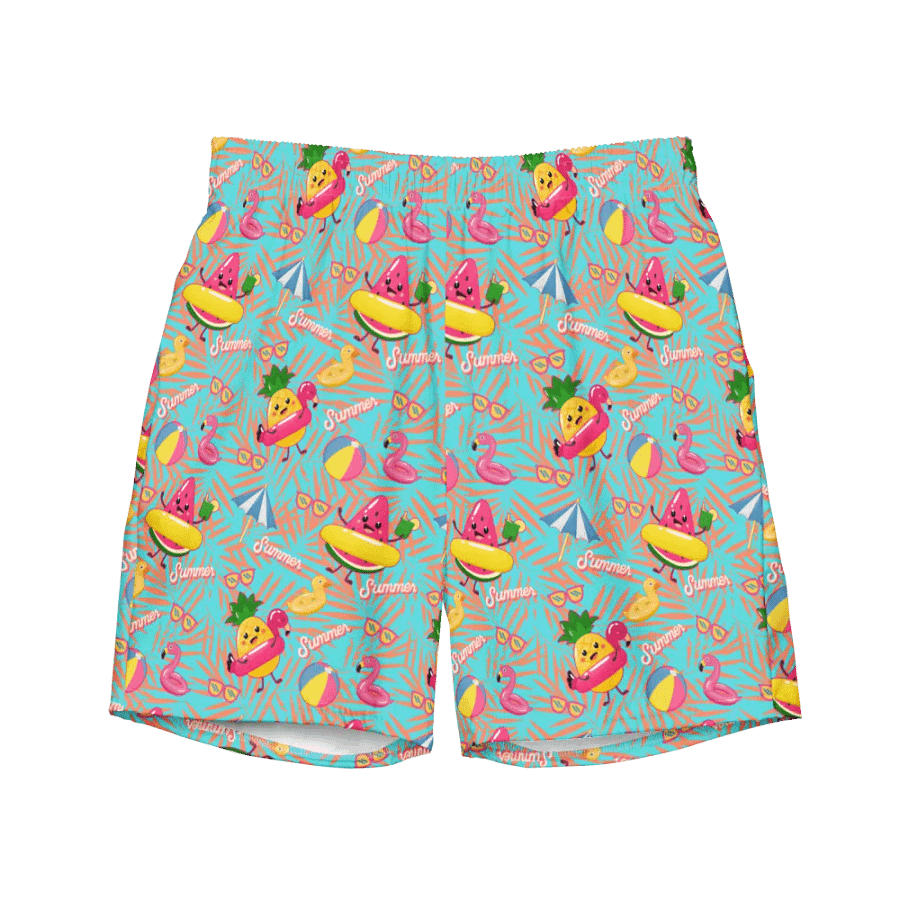 Funny Floaties Summer Hawaiian Men's Swim Trunks product image (5)
