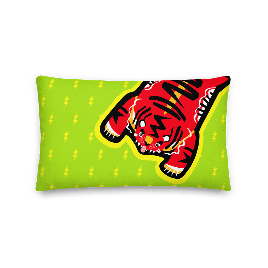 Electric Tigers on Yellow & Lime - Pillow - 3 Size Choices product image (3)