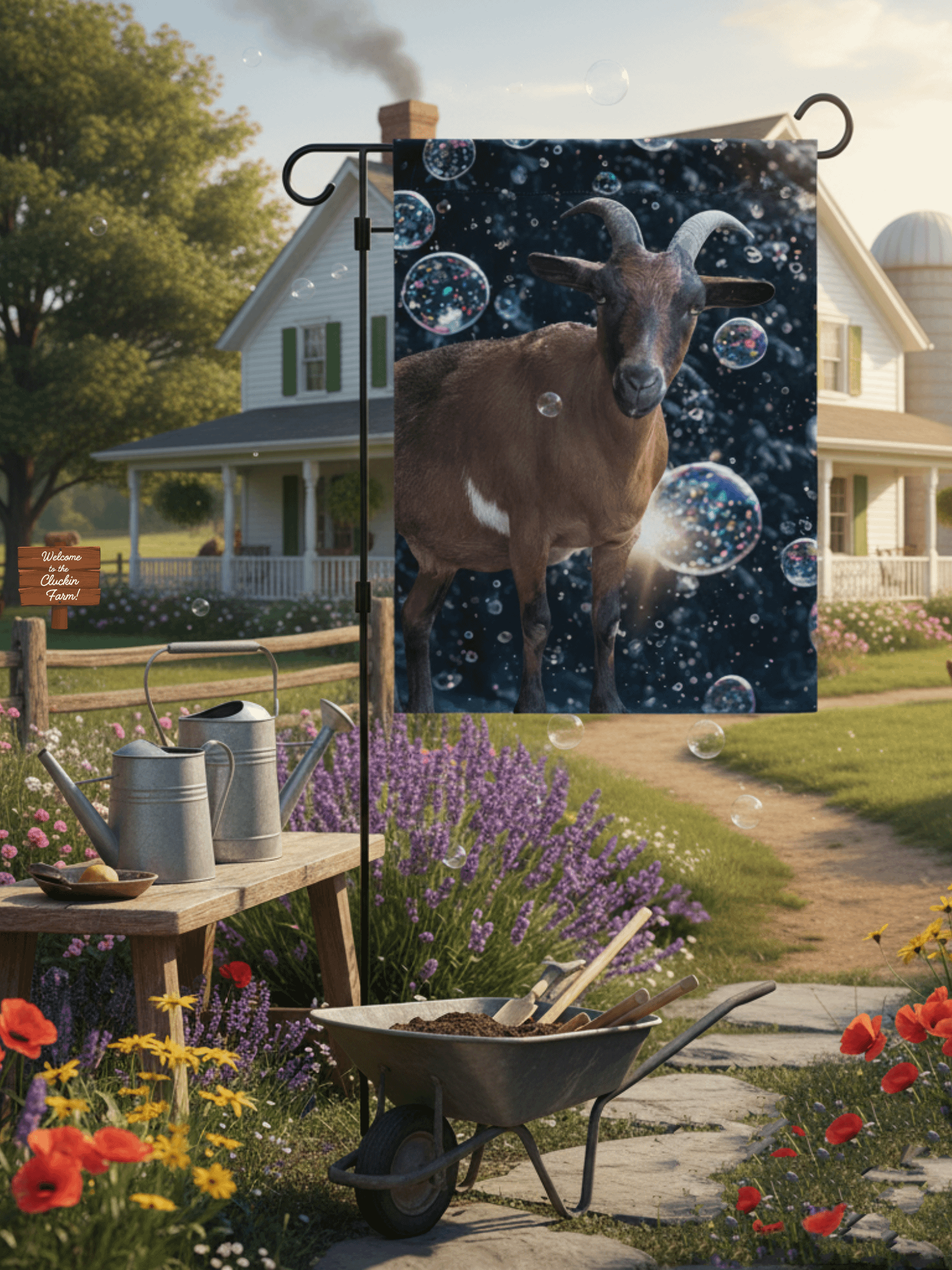 Rey & Bubbles Farm Flag product image (1)