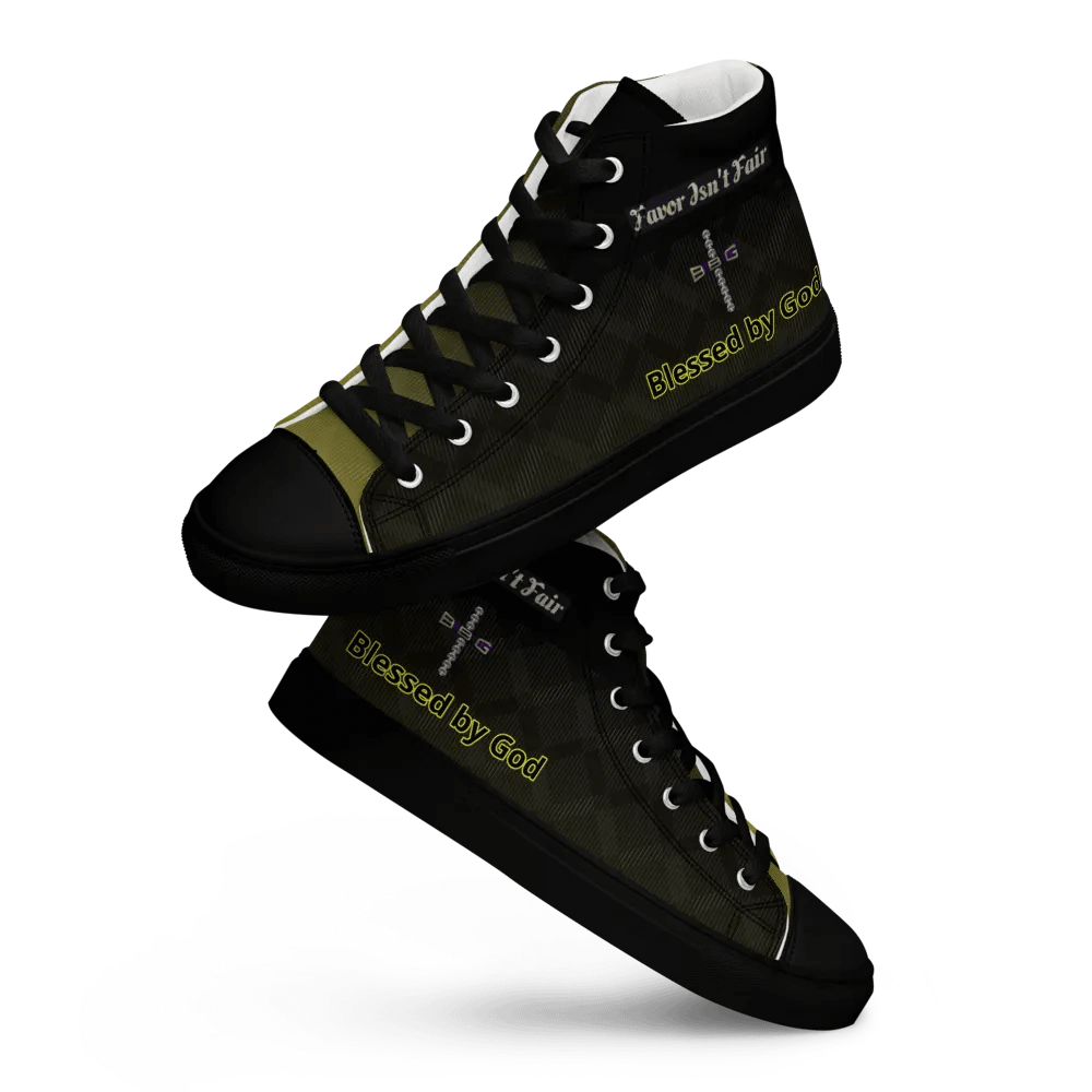 BBG Diamond Cross Black and Gold High Tops - Black Soles product image (8)