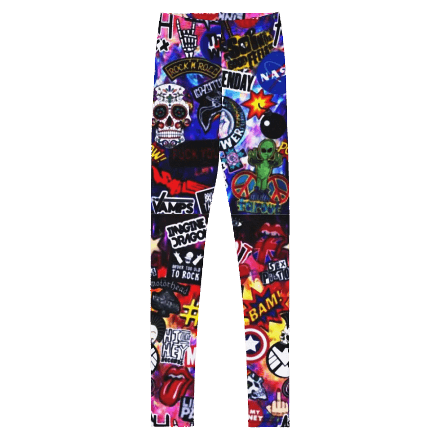 Kids Leggings – Rock and Roll Print for Cool & Edgy Style product image (2)
