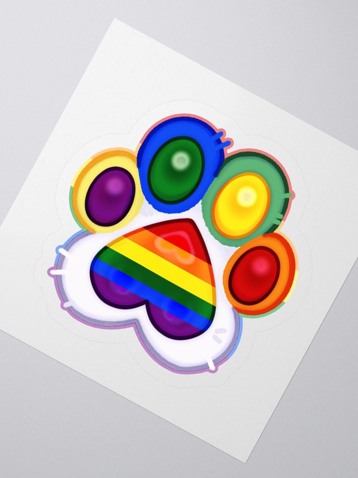 Rainbow Pride Paw Print Kiss Cut Stickers product image (2)