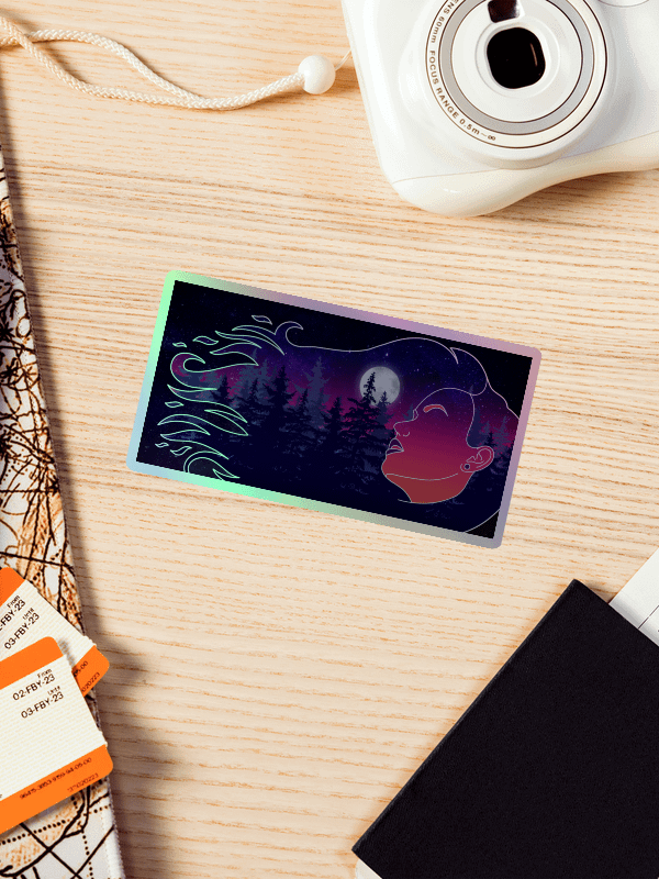 Luminous Night Sky Holographic Sticker product image (1)