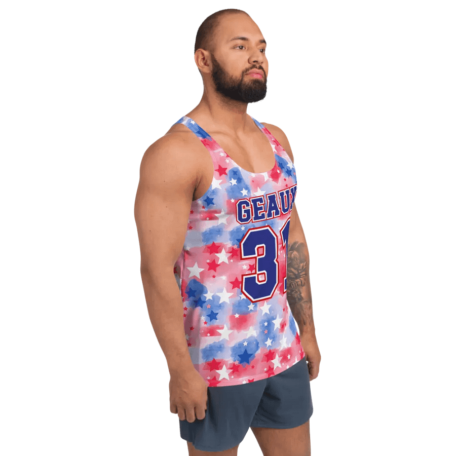 RWB All Over Print Men's Tank Top - Geaux 31 product image (12)