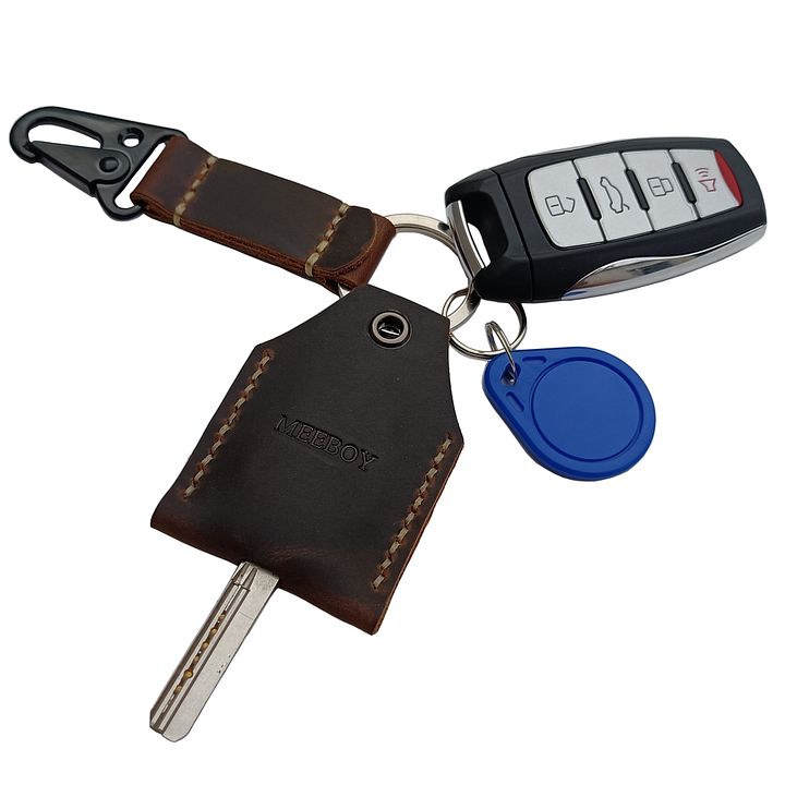 MEEBOY Leather Key Sleeve Key Ring Holder Vintage Cover Protective Key Case Covers Key protector handmade Keys Organizer product image (1)