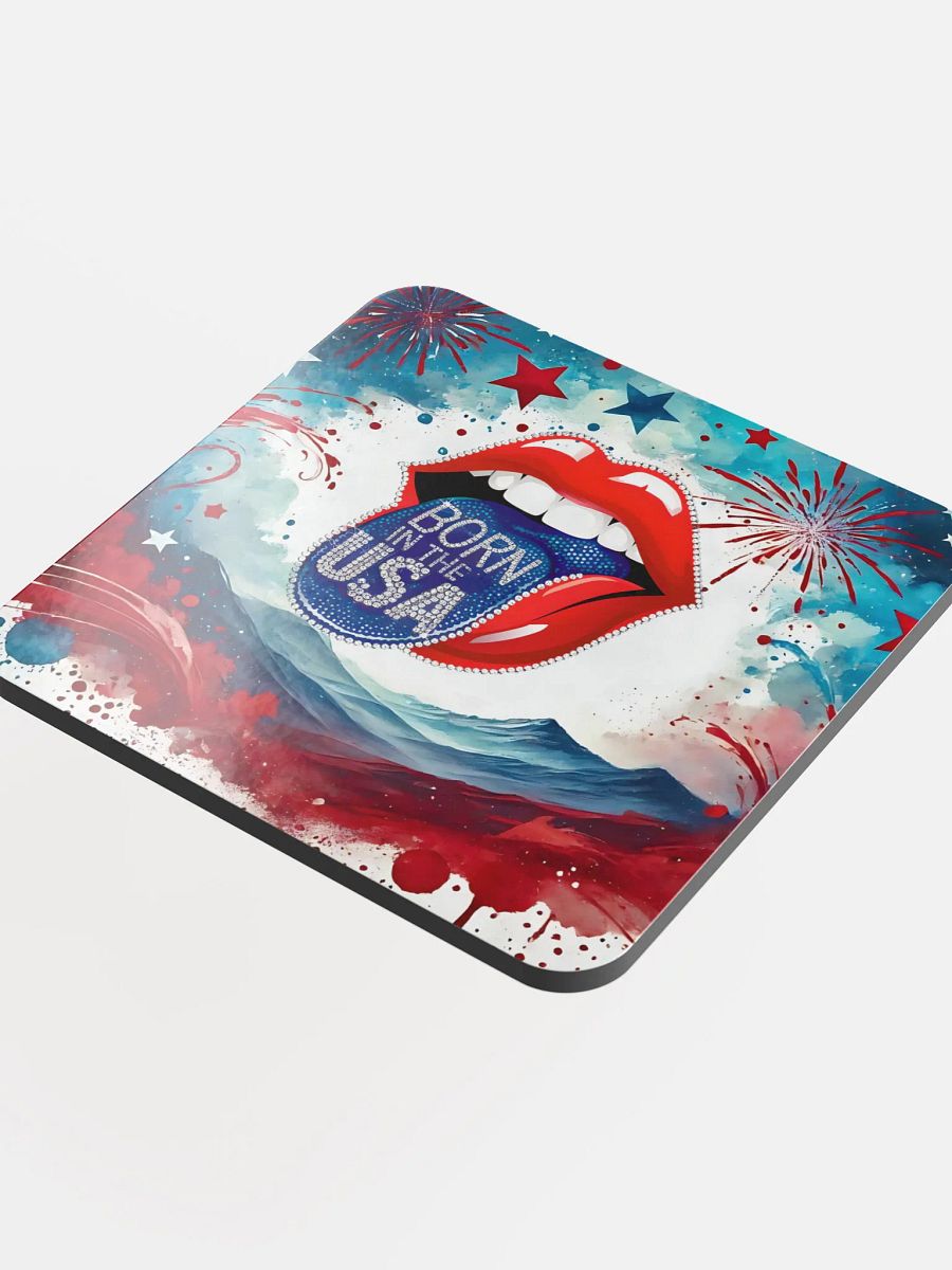 Patriotic Mouth Art Glossed Cork Coaster product image (4)