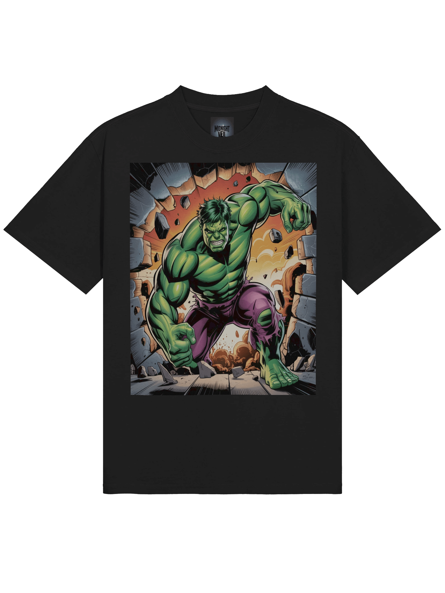 Abyss Assault: Hulk Wall-Rupturing Fury Oversized Faded T-Shirt product image (5)