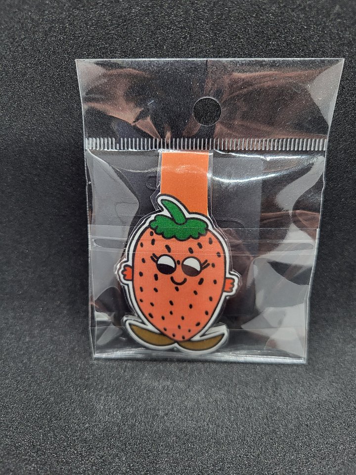 Cute Cartoon Ms Strawberry Character Magnetic Laminated Bookmark for Foodies product image (1)