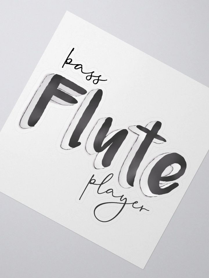 3D Bass Flute Player Typography Sticker product image (2)