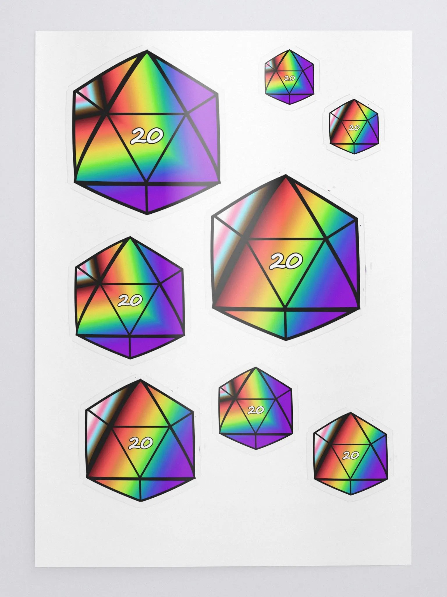 Pride D20 Dice - Sticker Sheet product image (1)