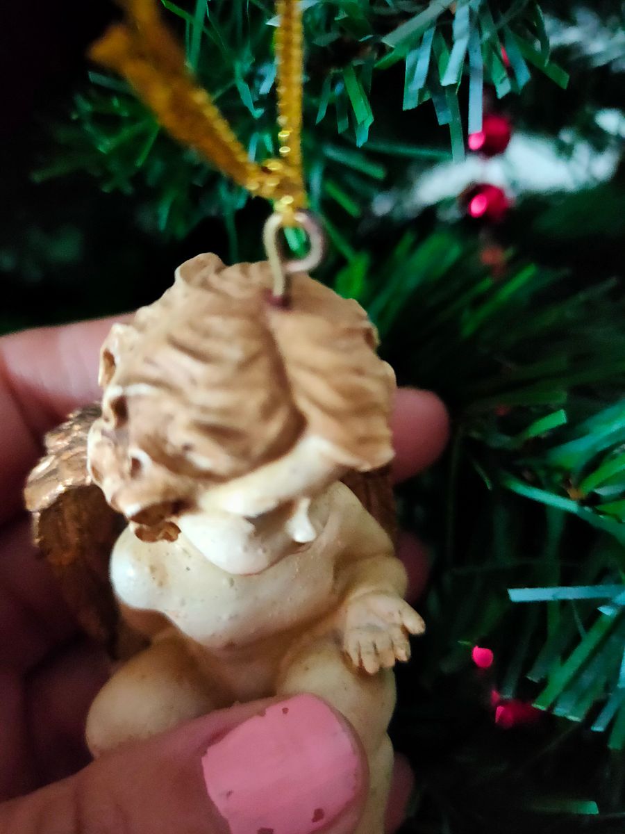Anjo Vintage "Toque de Luz" para Árvore de Natal - Mão aberta product image (7)