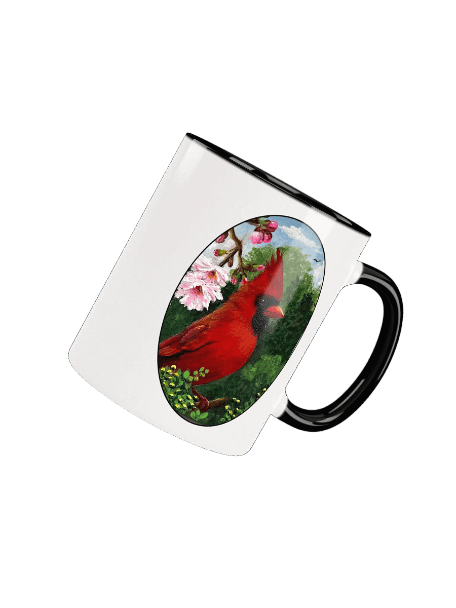 Cardinal With Pink Flowers Mug product image (4)