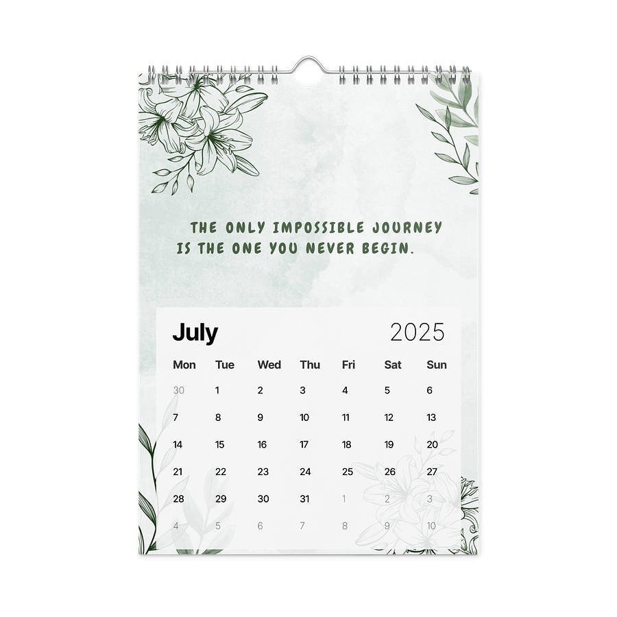 FLORAL INSPIRATIONAL QUOTES WALL CALENDAR 2026 product image (7)