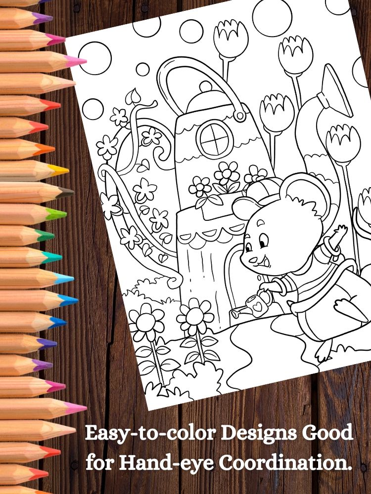 A Mouse and a House Printable Coloring Pages for Kids product image (6)