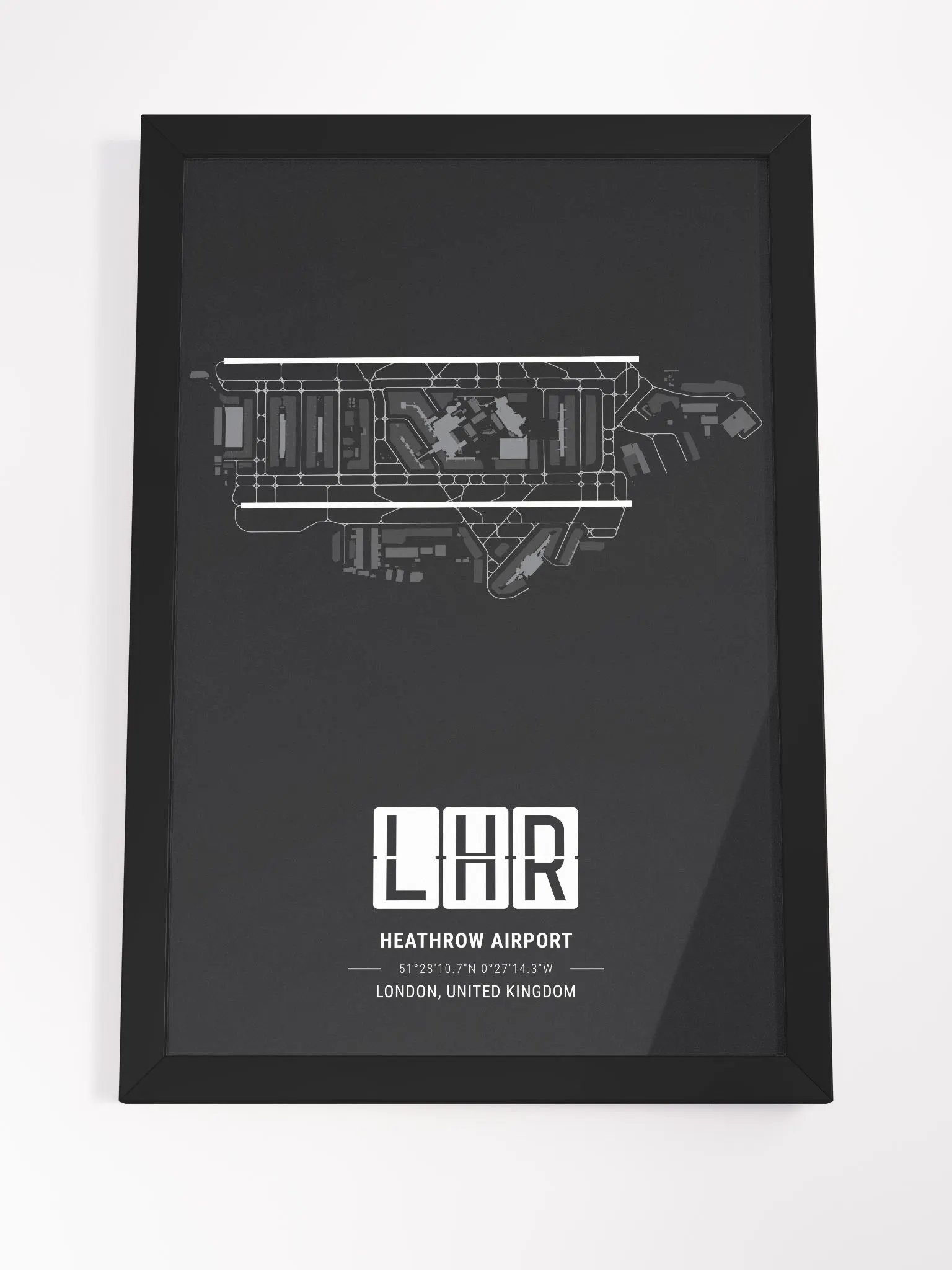 Framed Airport LHR Premium Map On Matt Paper product image (4)