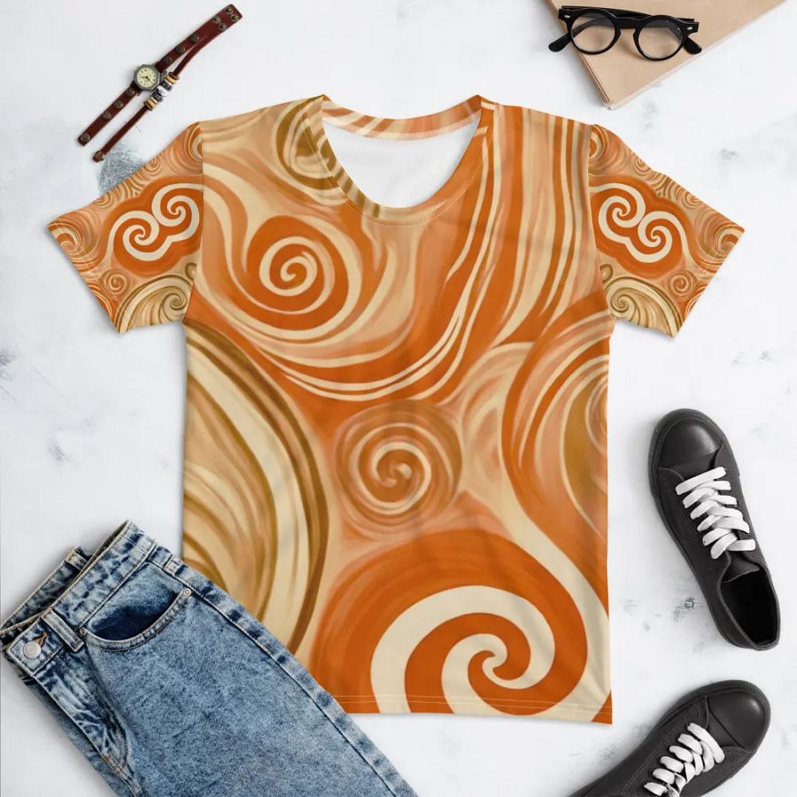 Funky Latte Liquid Tie-Dye Women's Crewneck T-shirt product image (5)