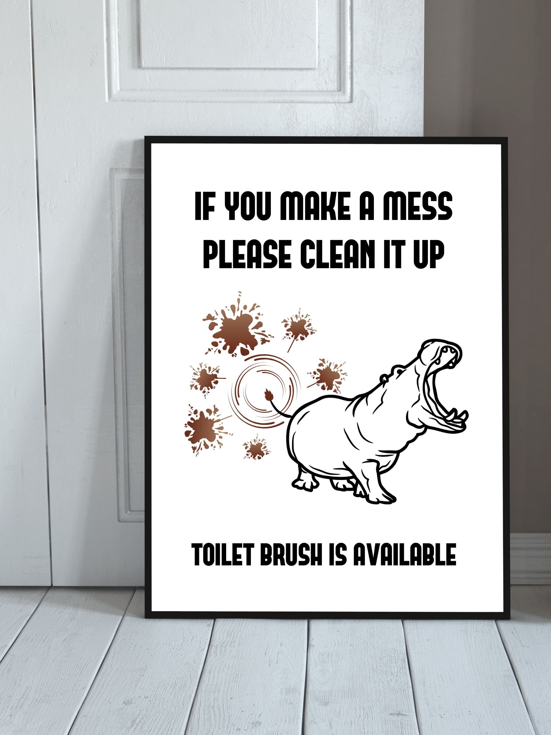 Poop Sprinkler Hippo Toilet Downloadable Wall Art product image (2)