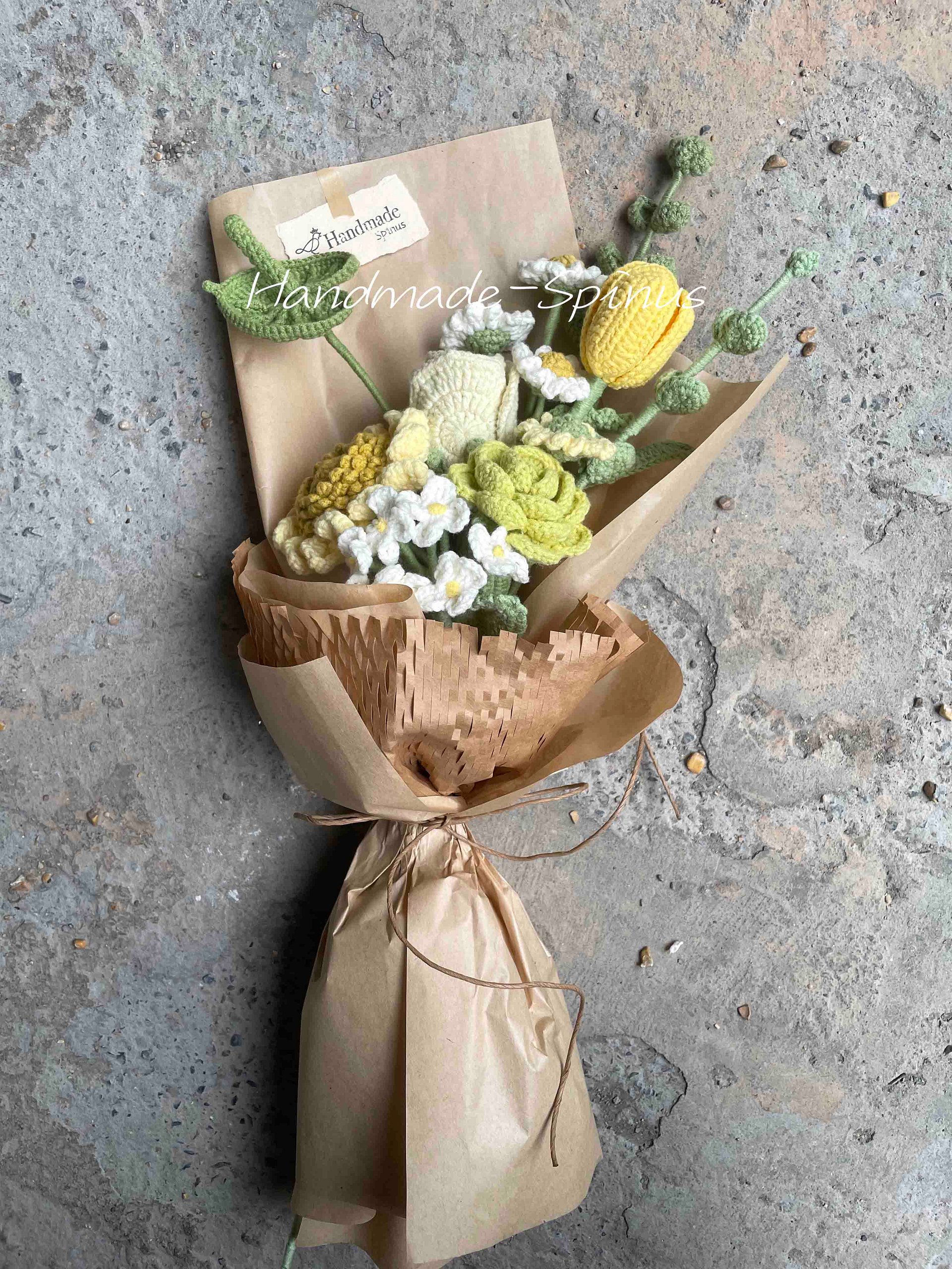 Warm Yellow Sunflower Crochet Knit Bouquet product image (4)