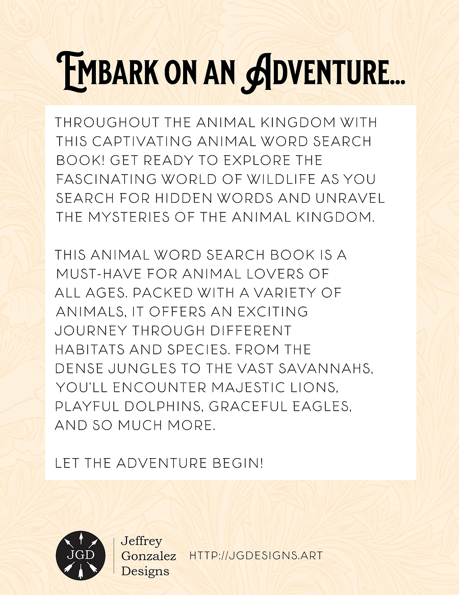 Animal Word Search: 43 Puzzles & Solutions - Printable E-Book PDF product image (2)