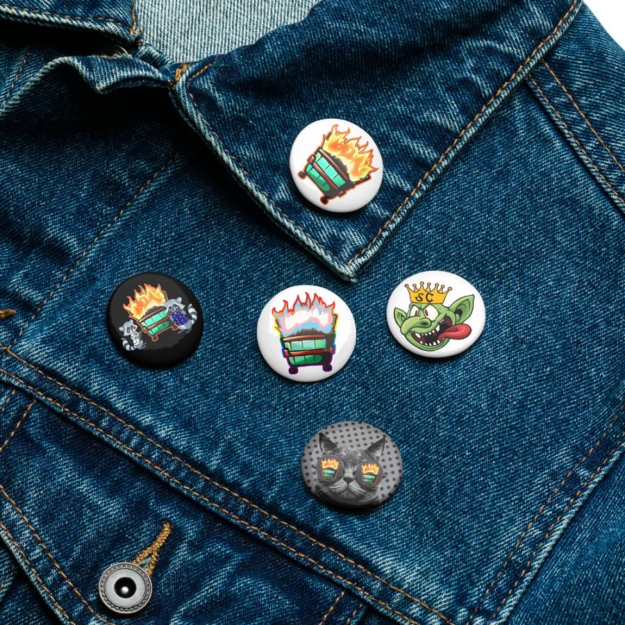 Dumpster Fire buttons product image (16)