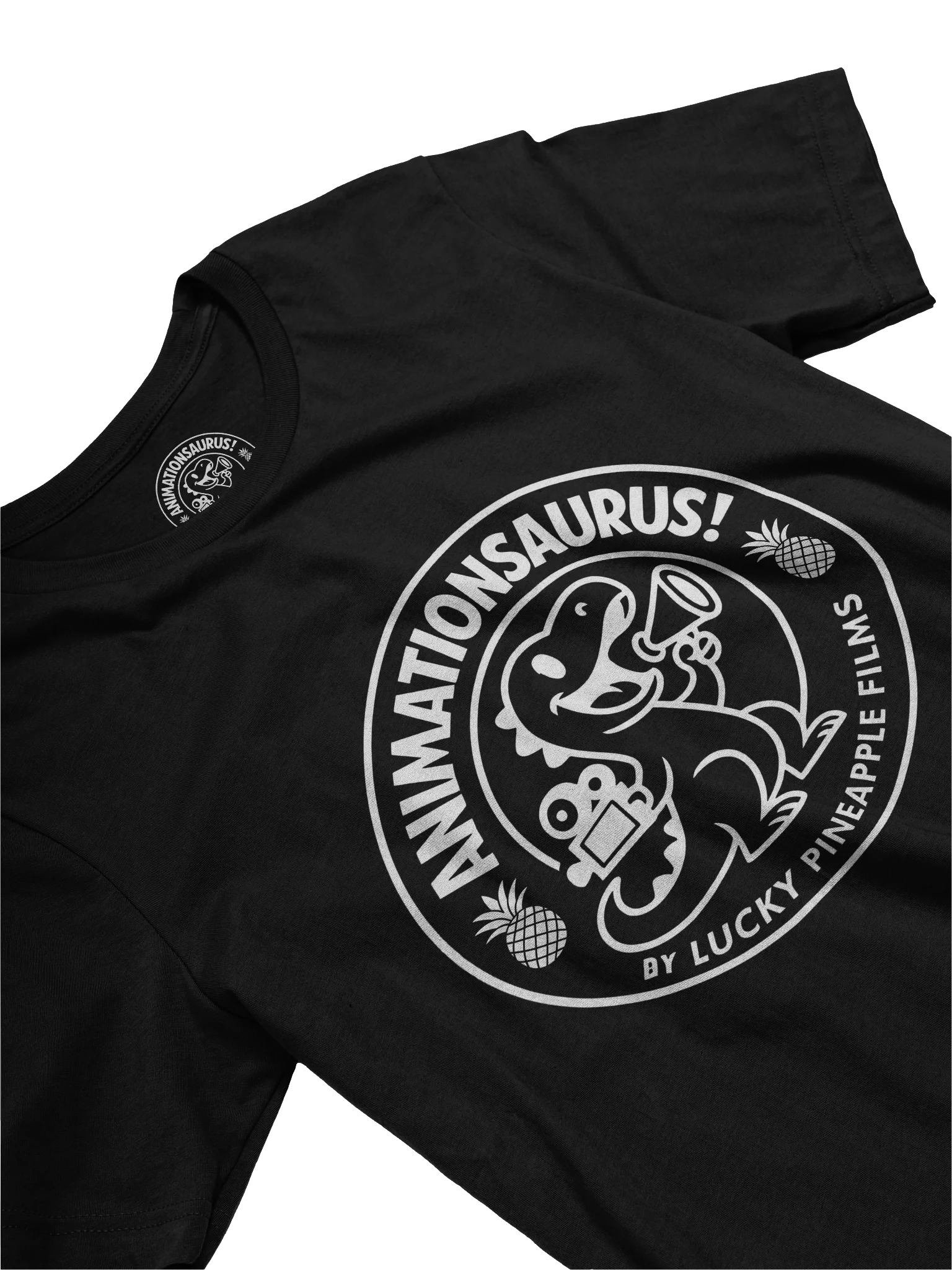 Animationsaurus! Dinosaur Logo (White) Concert Tee Fit Unisex T-Shirt product image (3)