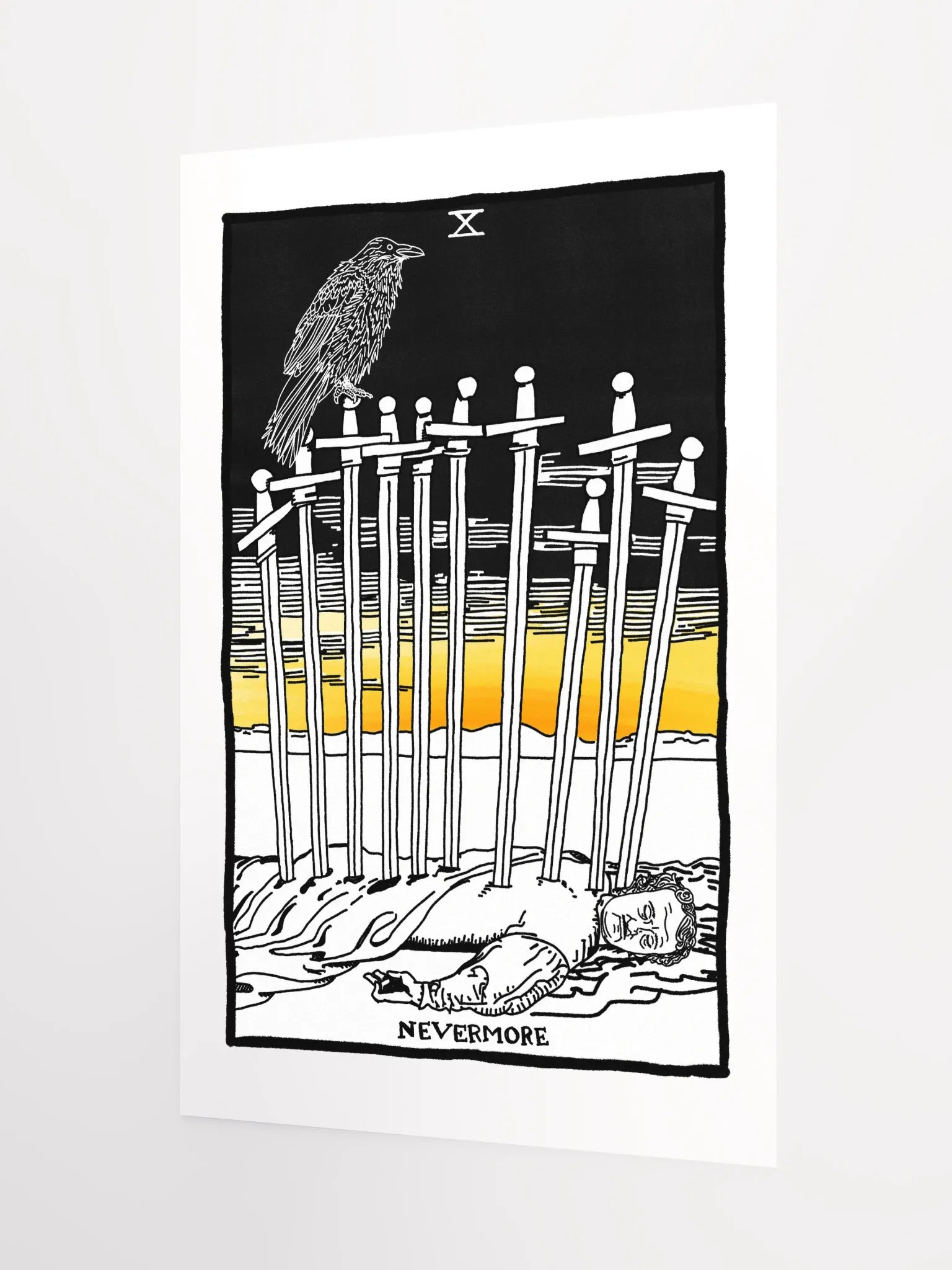 Edgar Allan Poe Ten of Swords Tarot Card Print product image (3)
