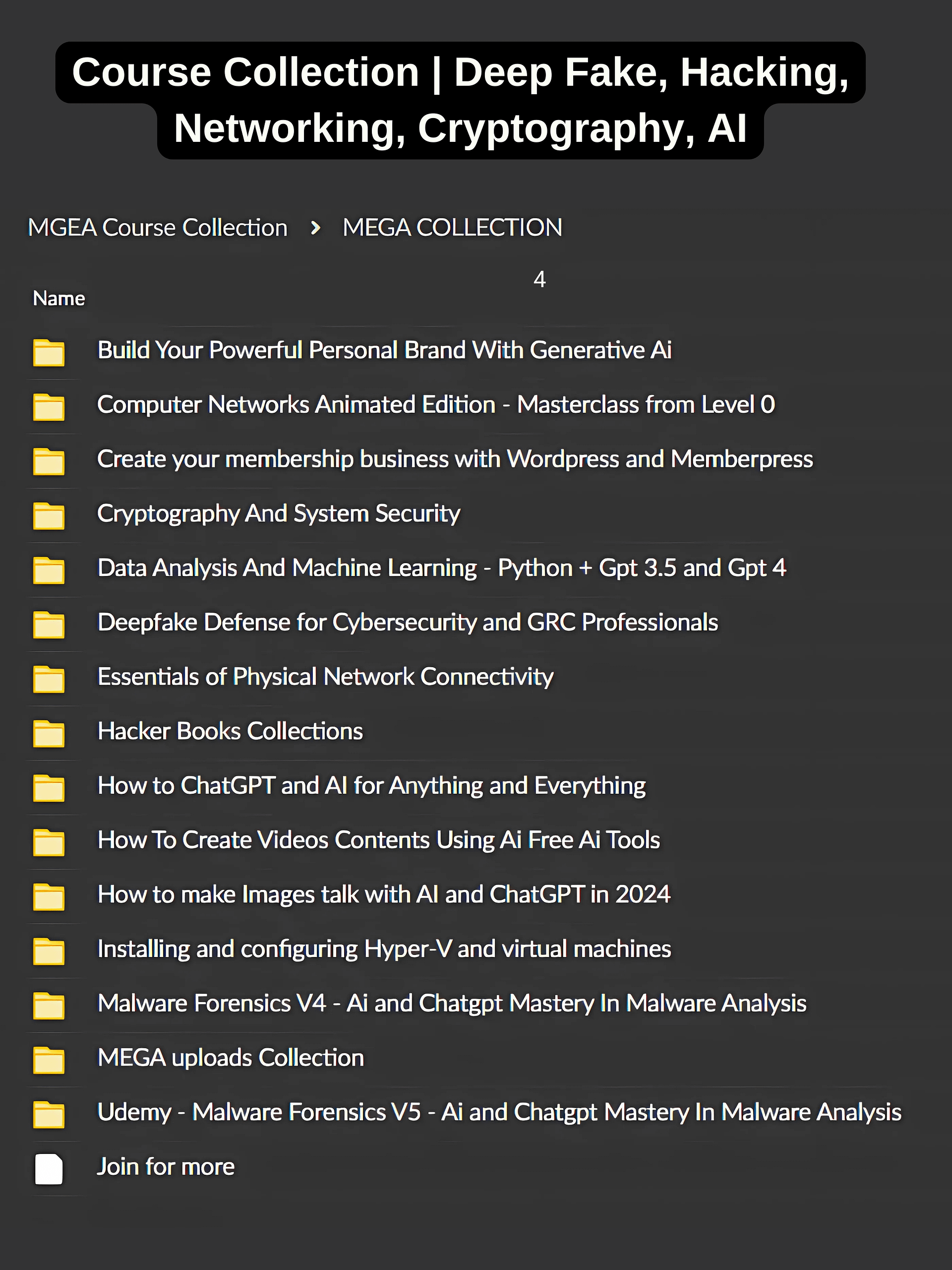 Course Collection | Deep Fake, Hacking, Networking, Cryptography, AI product image (2)