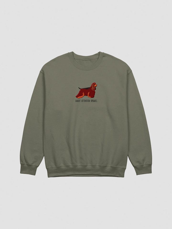 Short Attention Spaniel Sweatshirt (Embroidered) of an American Cocker Spaniel(Liver & Tan) product image (1)