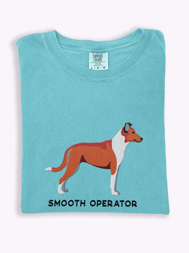 Smooth Operator T-Shirt(Embroidered) of a Smooth Collie(Red) product image (1)