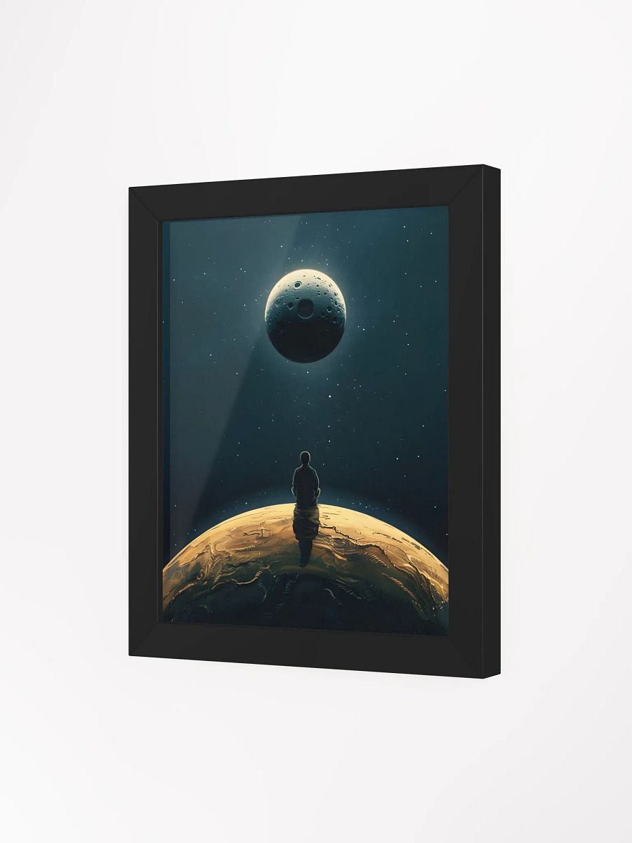 Solitude on a Distant World Framed Print | Contemplative Space Art product image (3)