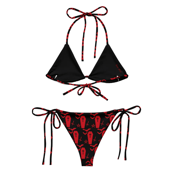 Coffin Bats Pentagram Cross Over Bikini Set product image (2)