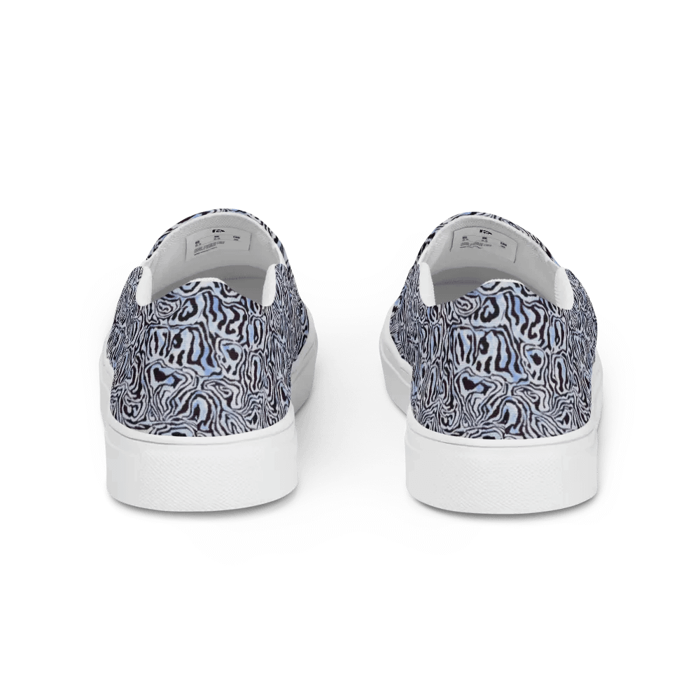 Blue Black Snake Pattern Canvas Shoes product image (4)