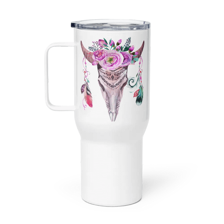 Floral Skulls Travel Mug product image (1)