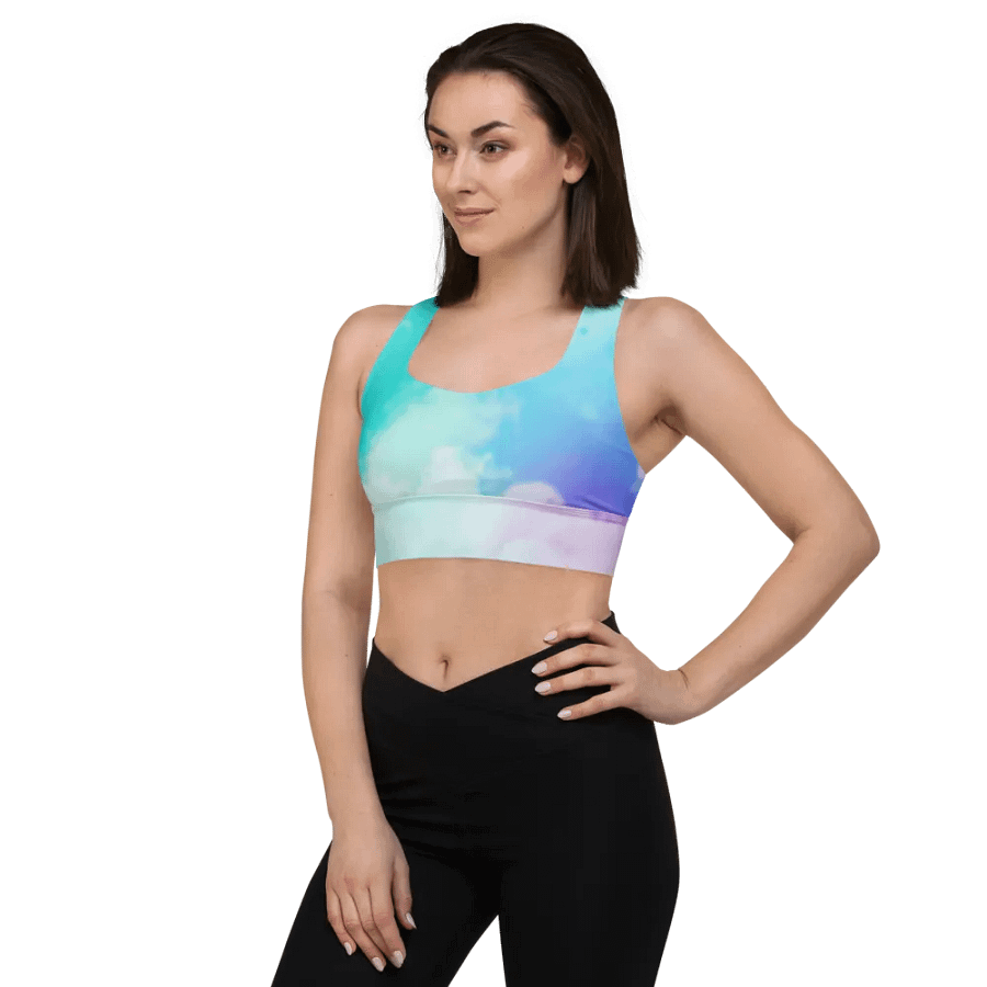 Blur cloud rainbow Design Longline Sports Bra - v2 product image (1)