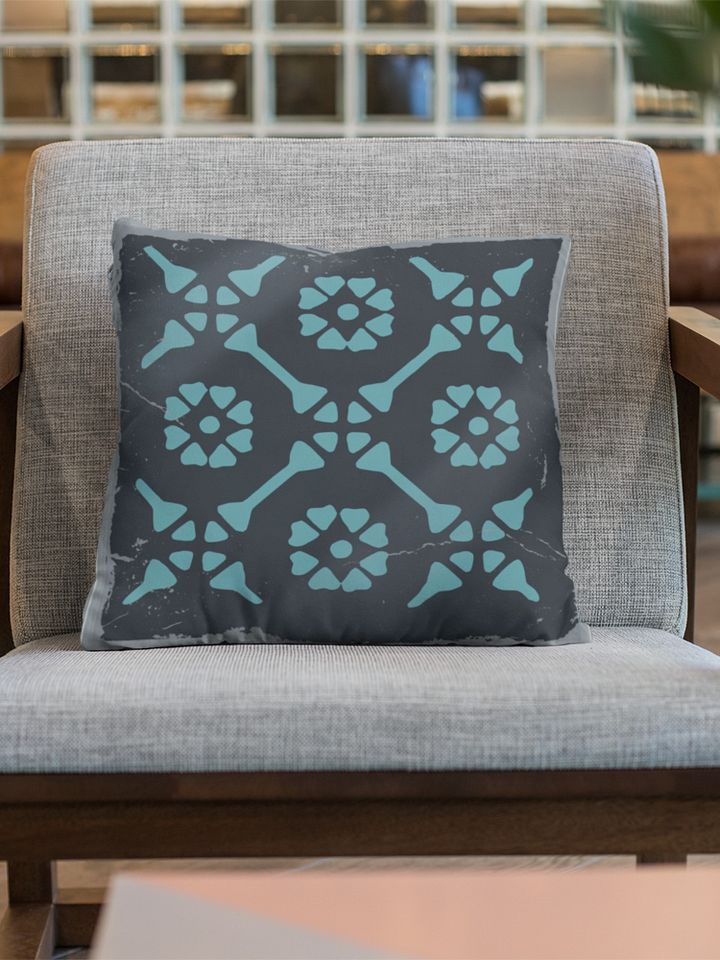 Azul Tile Board Game 18" x 18" Pillow - Blue product image (1)