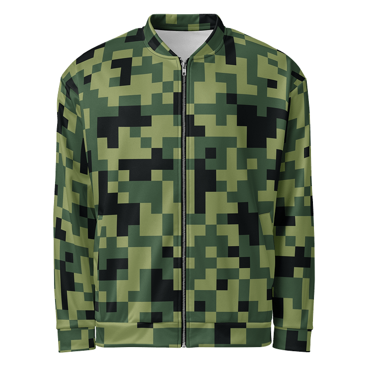 Military Green Camouflage Pixels Camo Pattern Unisex Bomber Jacket product image (1)